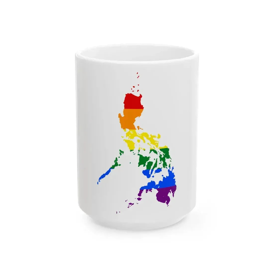 LGBT flag map of the Philippines (Philippines) White Coffee Mug 15oz - Go Mug Yourself