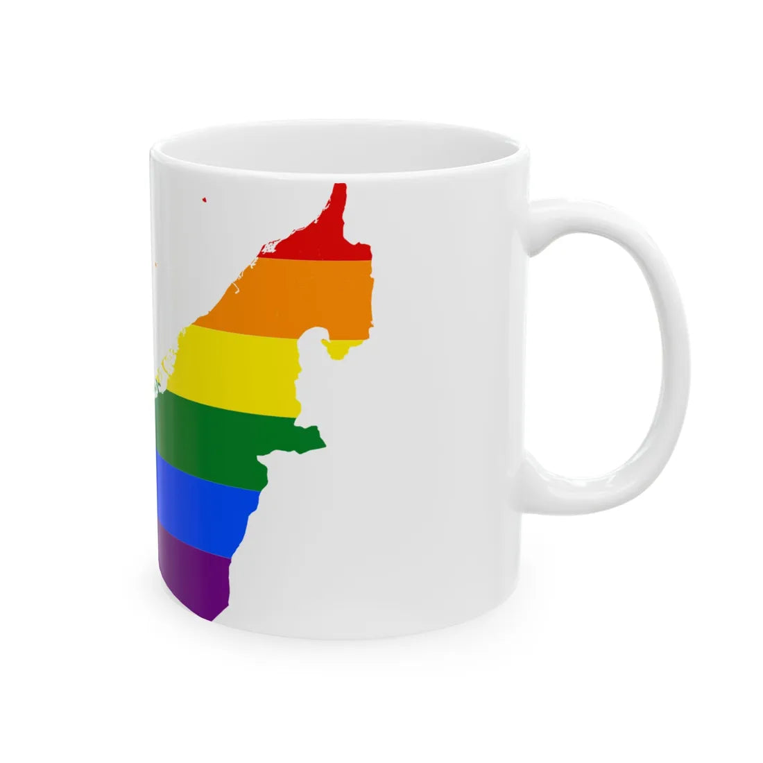 LGBT flag map of the United Arab Emirates (United Arab Emirates) White Coffee Mug - Go Mug Yourself