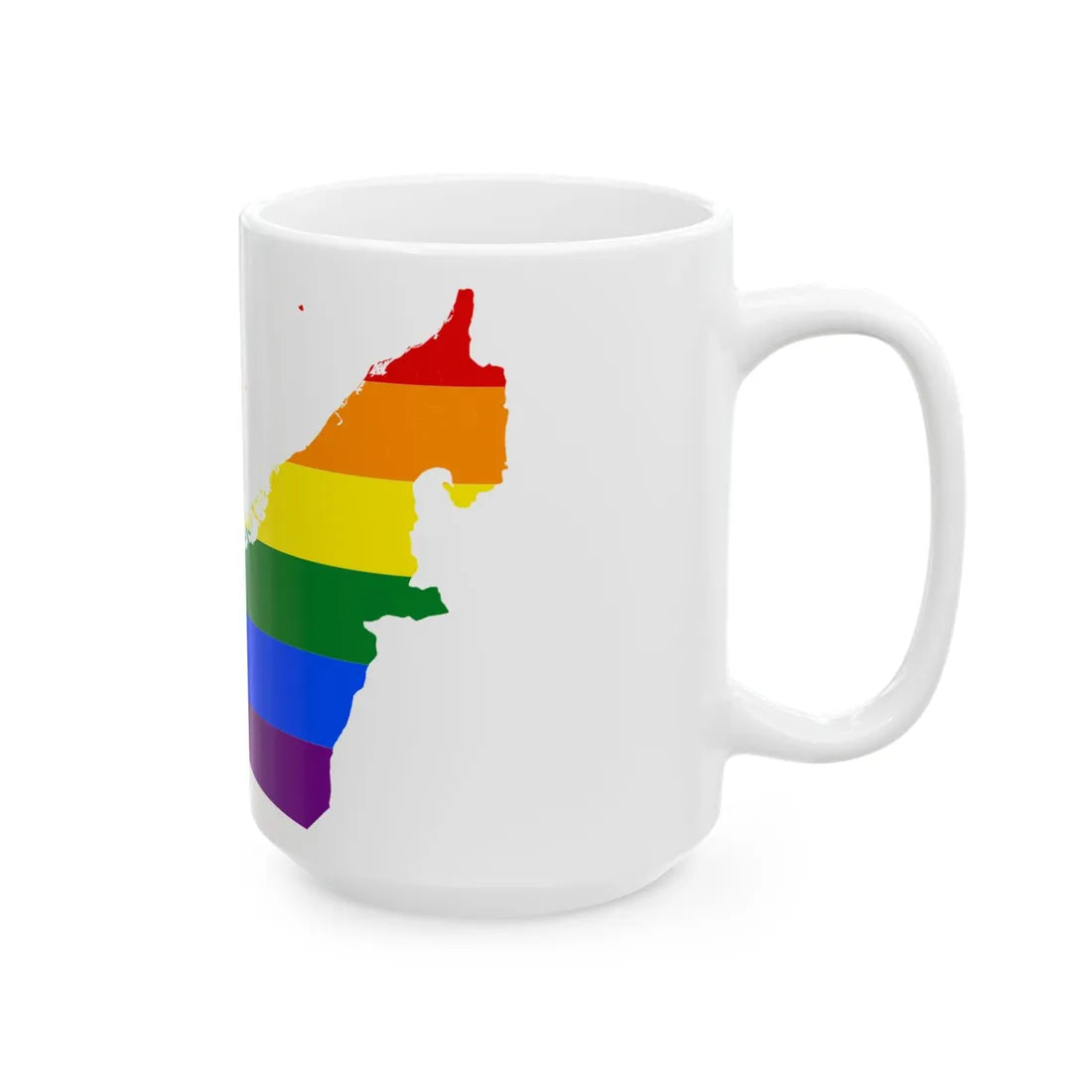LGBT flag map of the United Arab Emirates (United Arab Emirates) White Coffee Mug - Go Mug Yourself
