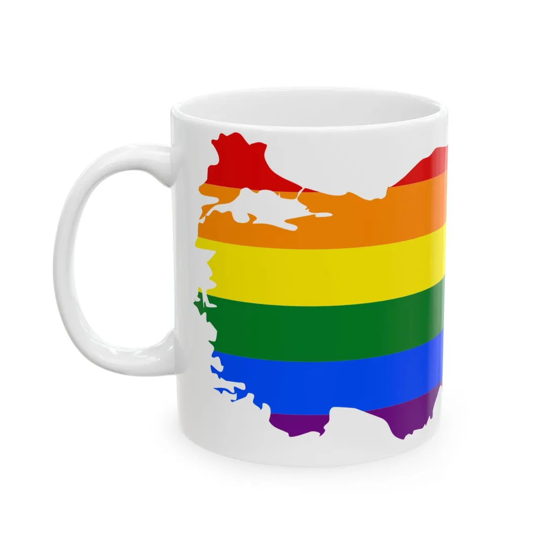 LGBT flag map of Turkey (Turkey) White Coffee Mug - Go Mug Yourself