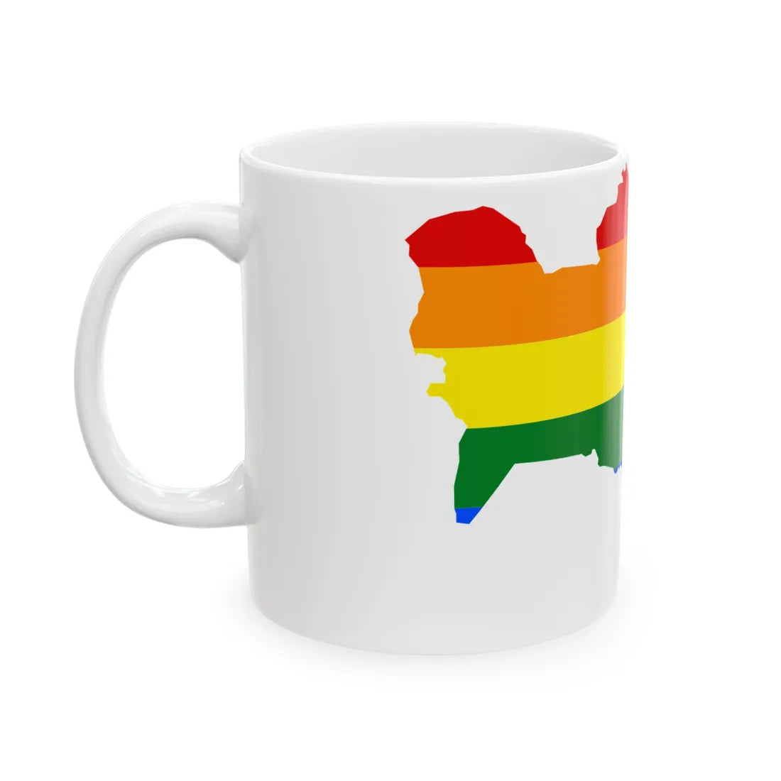 LGBT flag map of Turkmenistan (Turkmenistan) White Coffee Mug - Go Mug Yourself