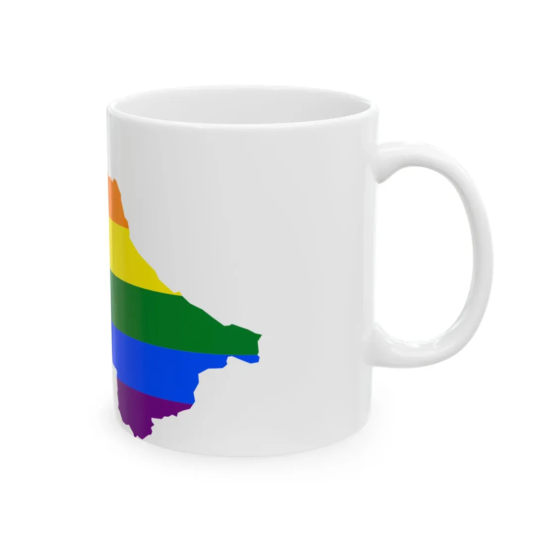 LGBT flag map of Turkmenistan (Turkmenistan) White Coffee Mug - Go Mug Yourself