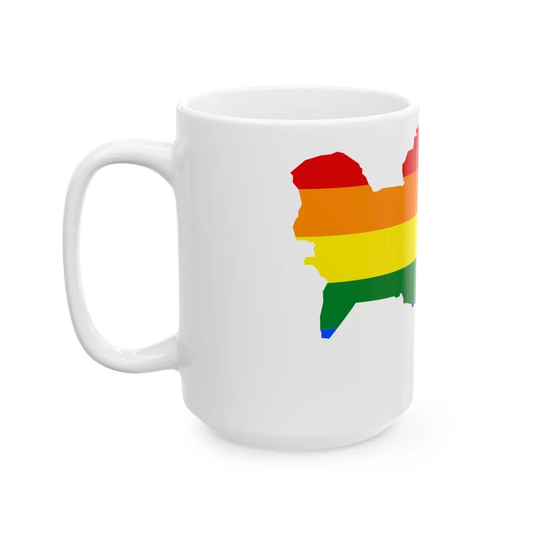 LGBT flag map of Turkmenistan (Turkmenistan) White Coffee Mug - Go Mug Yourself
