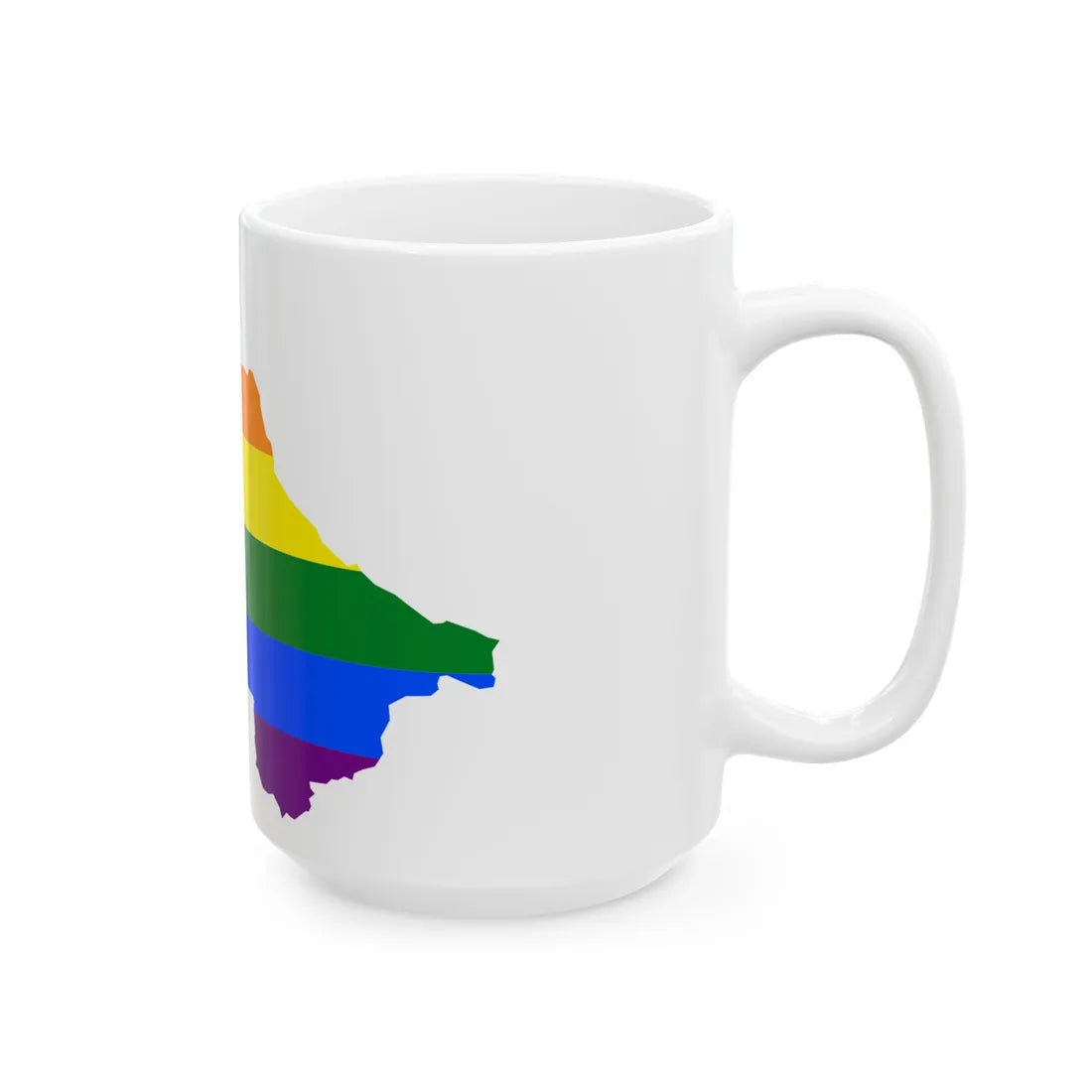 LGBT flag map of Turkmenistan (Turkmenistan) White Coffee Mug - Go Mug Yourself