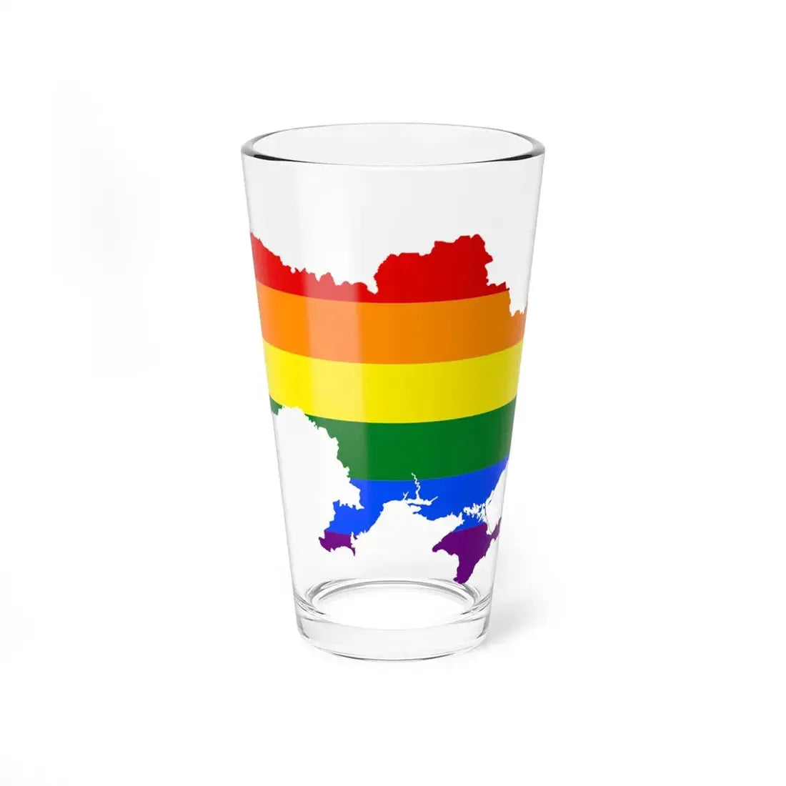LGBT flag map of Ukraine (Ukraine) Pint Glass 16oz 16oz - Go Mug Yourself