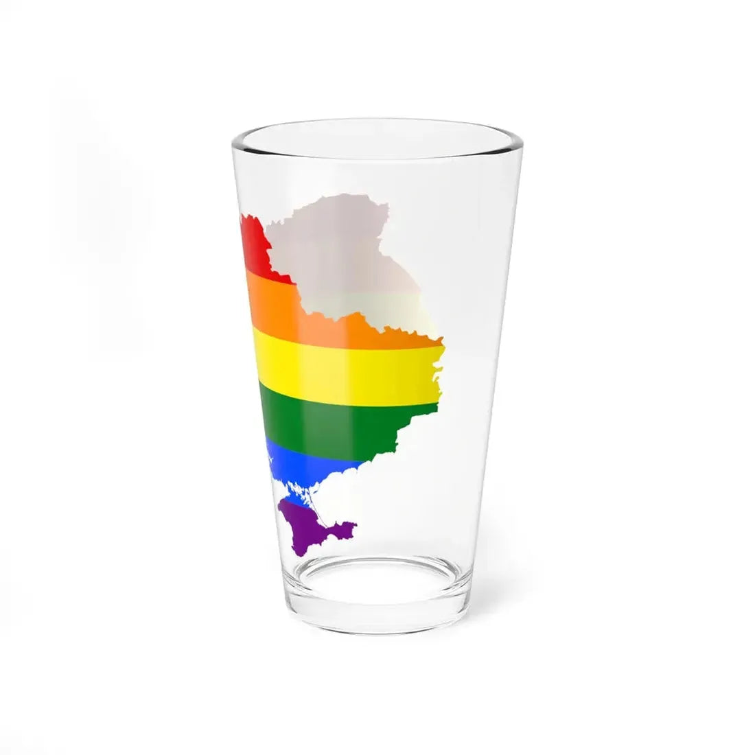 LGBT flag map of Ukraine (Ukraine) Pint Glass 16oz - Go Mug Yourself