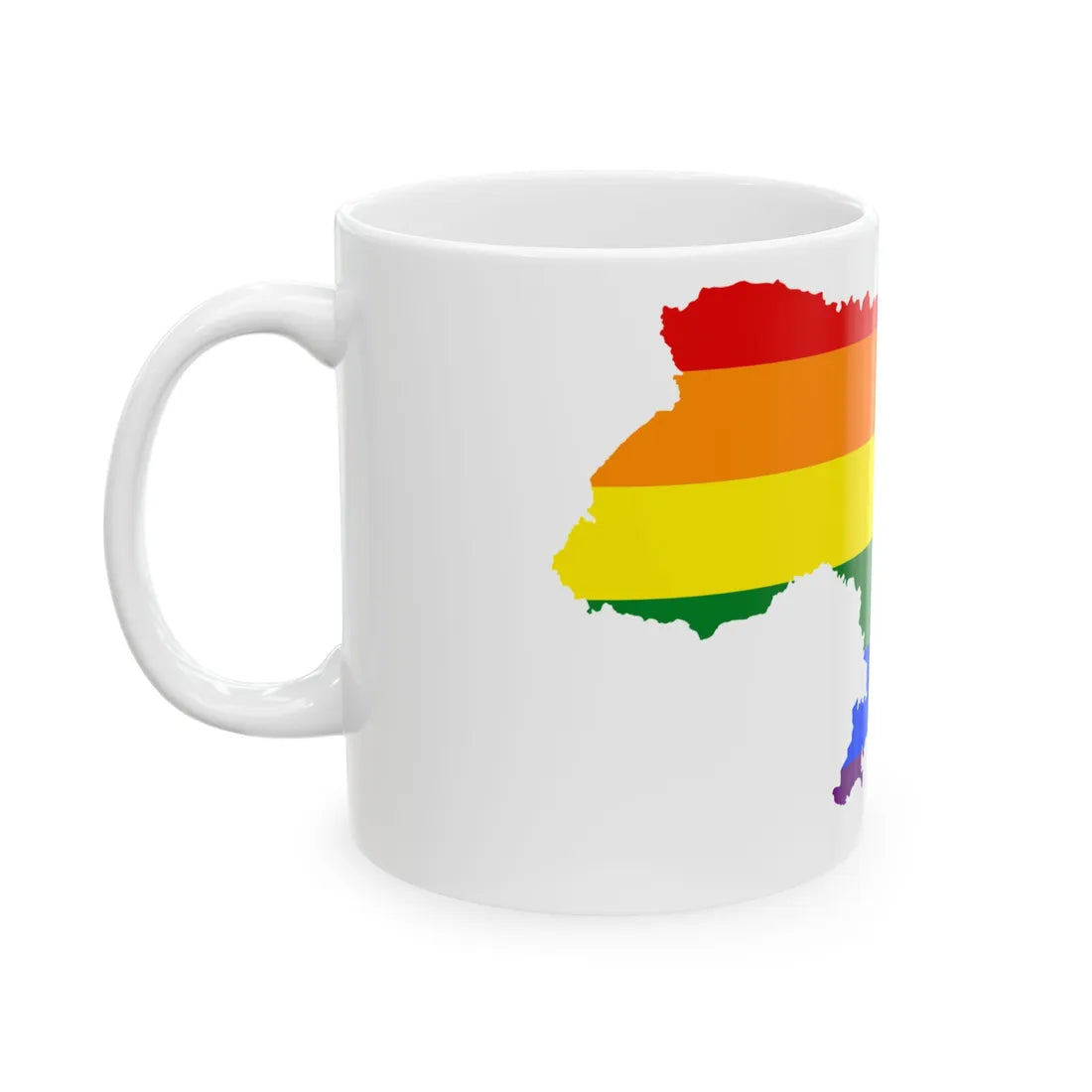 LGBT flag map of Ukraine (Ukraine) White Coffee Mug - Go Mug Yourself
