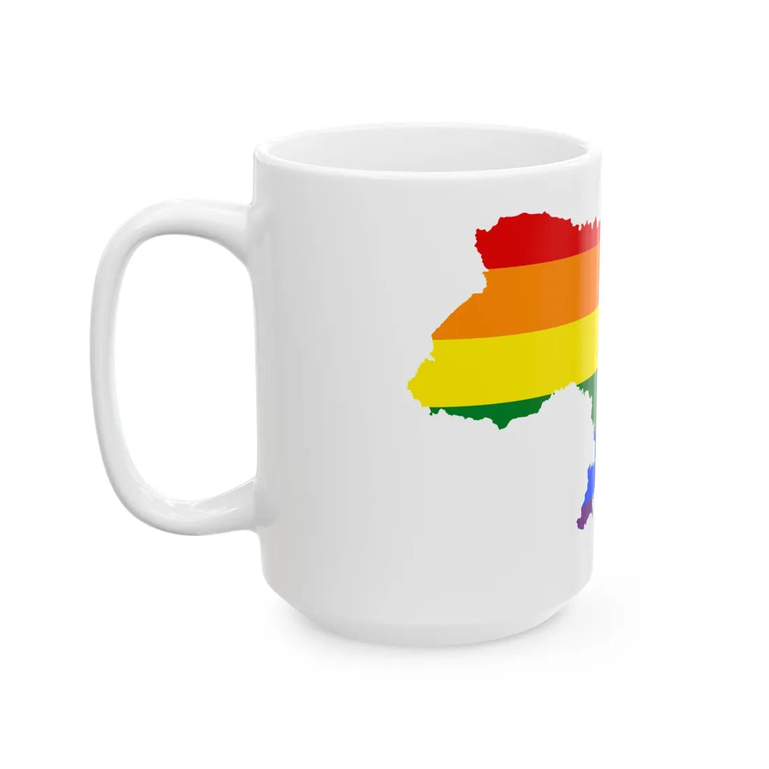 LGBT flag map of Ukraine (Ukraine) White Coffee Mug - Go Mug Yourself