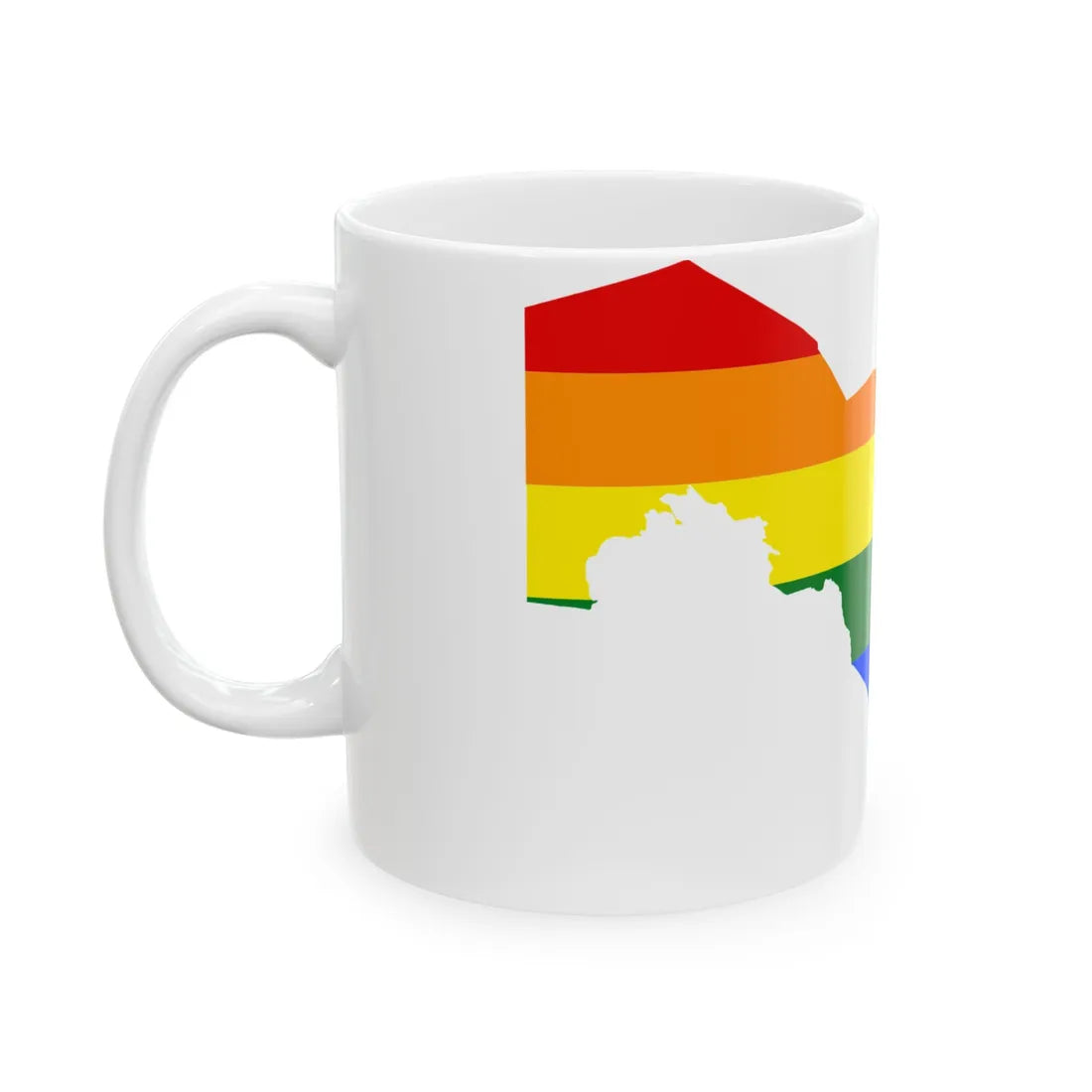 LGBT flag map of Uzbekistan (Uzbekistan) White Coffee Mug - Go Mug Yourself