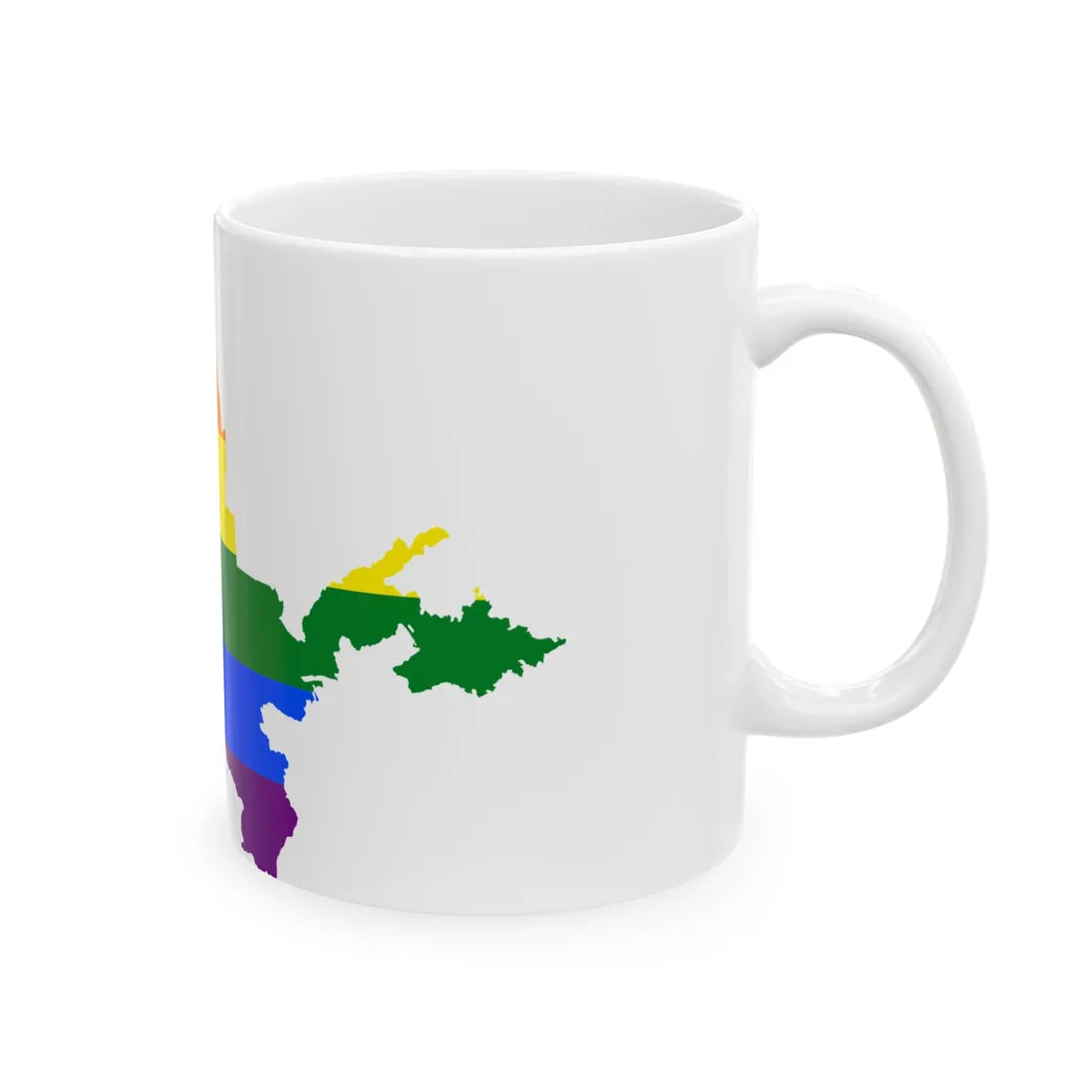 LGBT flag map of Uzbekistan (Uzbekistan) White Coffee Mug - Go Mug Yourself