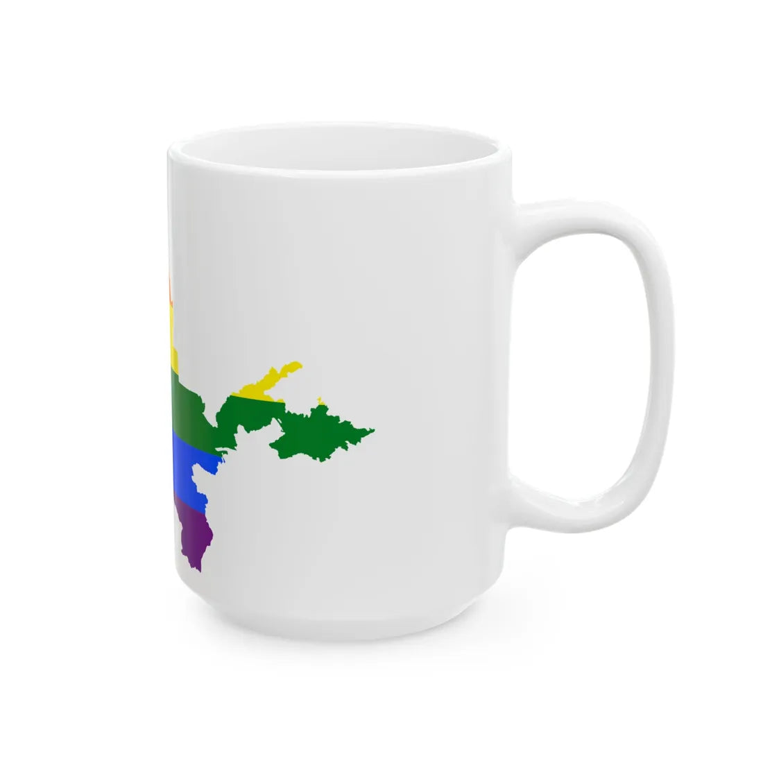 LGBT flag map of Uzbekistan (Uzbekistan) White Coffee Mug - Go Mug Yourself