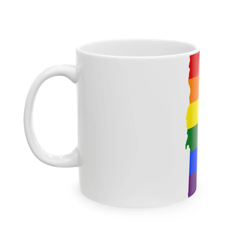 LGBT flag map of Vermont (United States) White Coffee Mug - Go Mug Yourself