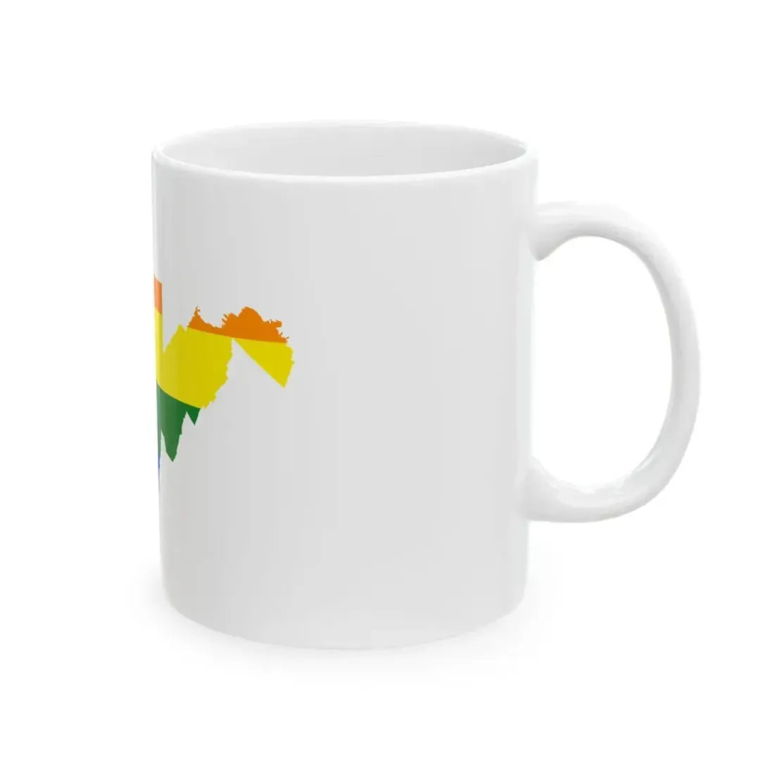 LGBT flag map of West Virginia (United States) White Coffee Mug - Go Mug Yourself