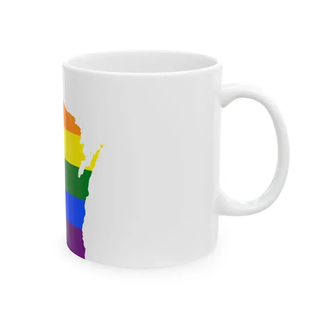 LGBT flag map of Wisconsin (United States) White Coffee Mug - Go Mug Yourself
