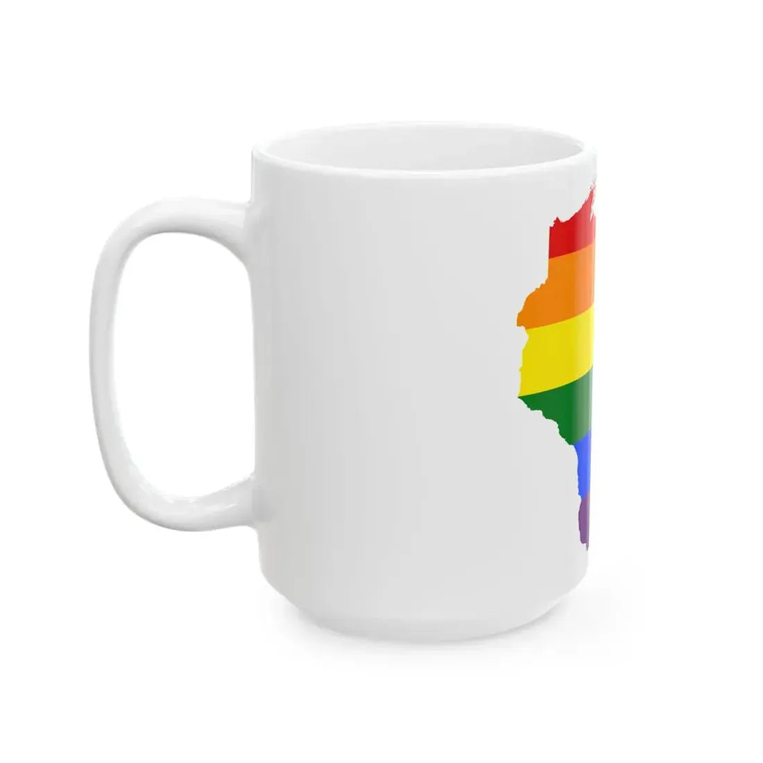 LGBT flag map of Wisconsin (United States) White Coffee Mug - Go Mug Yourself