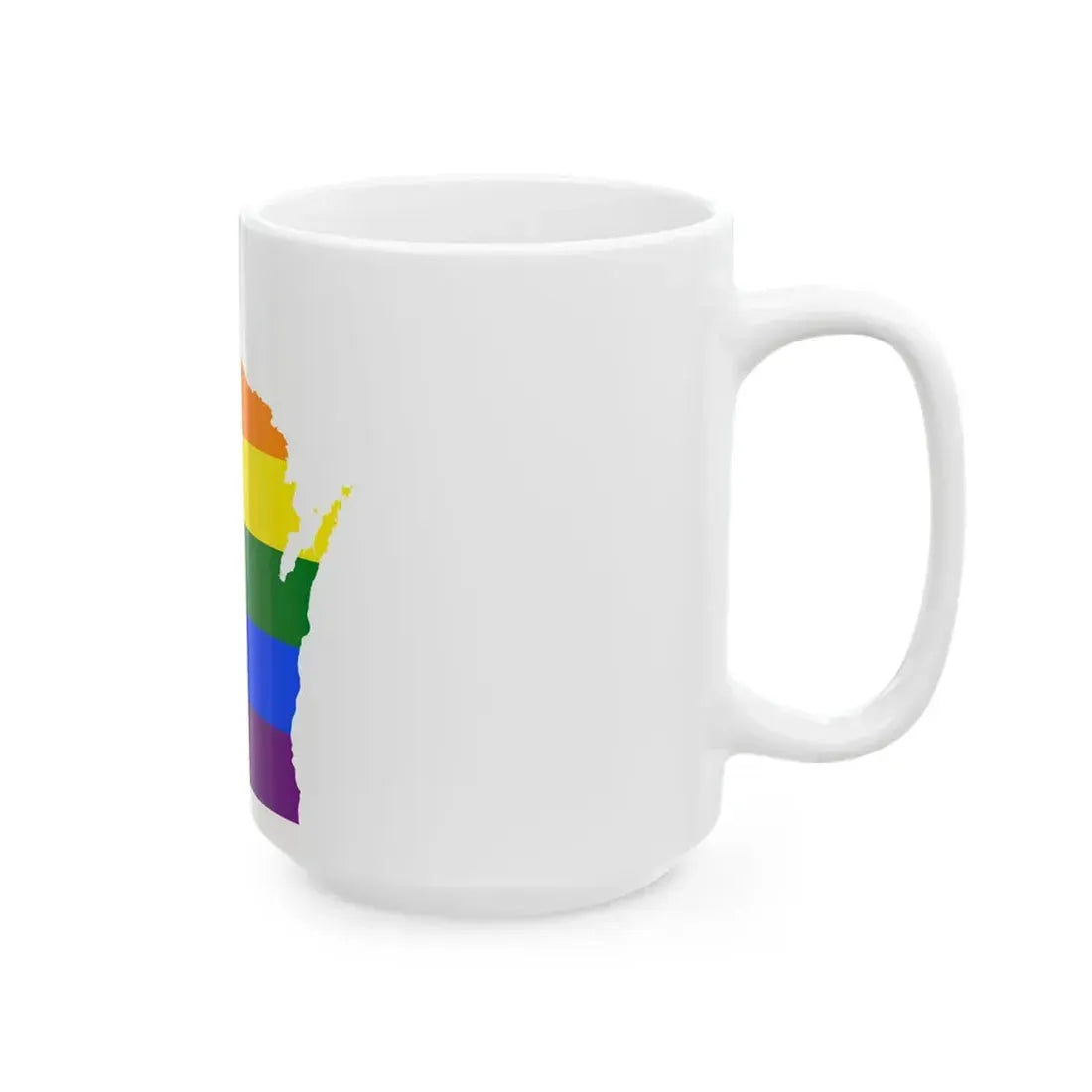 LGBT flag map of Wisconsin (United States) White Coffee Mug - Go Mug Yourself