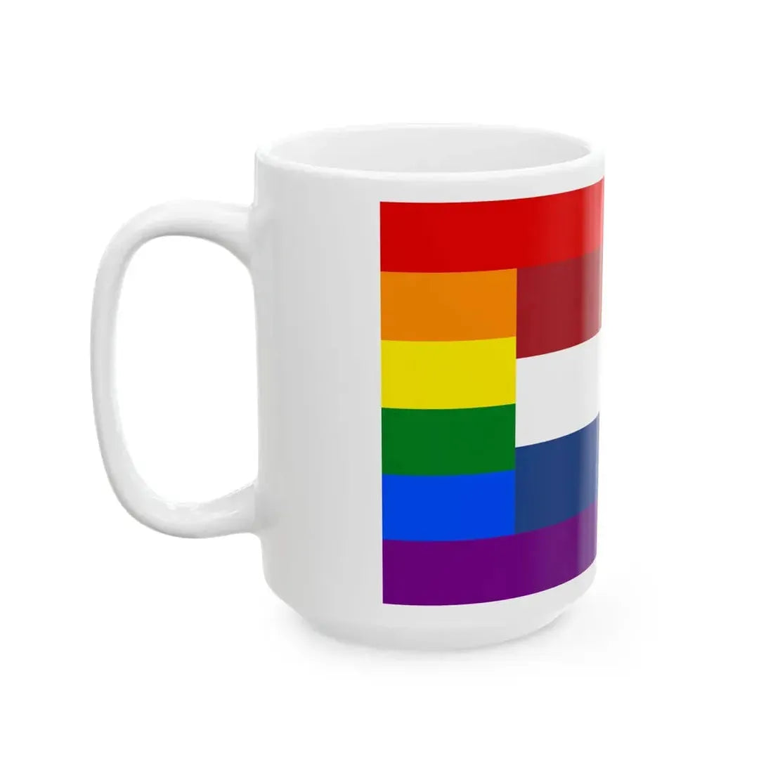 LGBT flag of the Netherlands 2 (Netherlands) White Coffee Mug - Go Mug Yourself