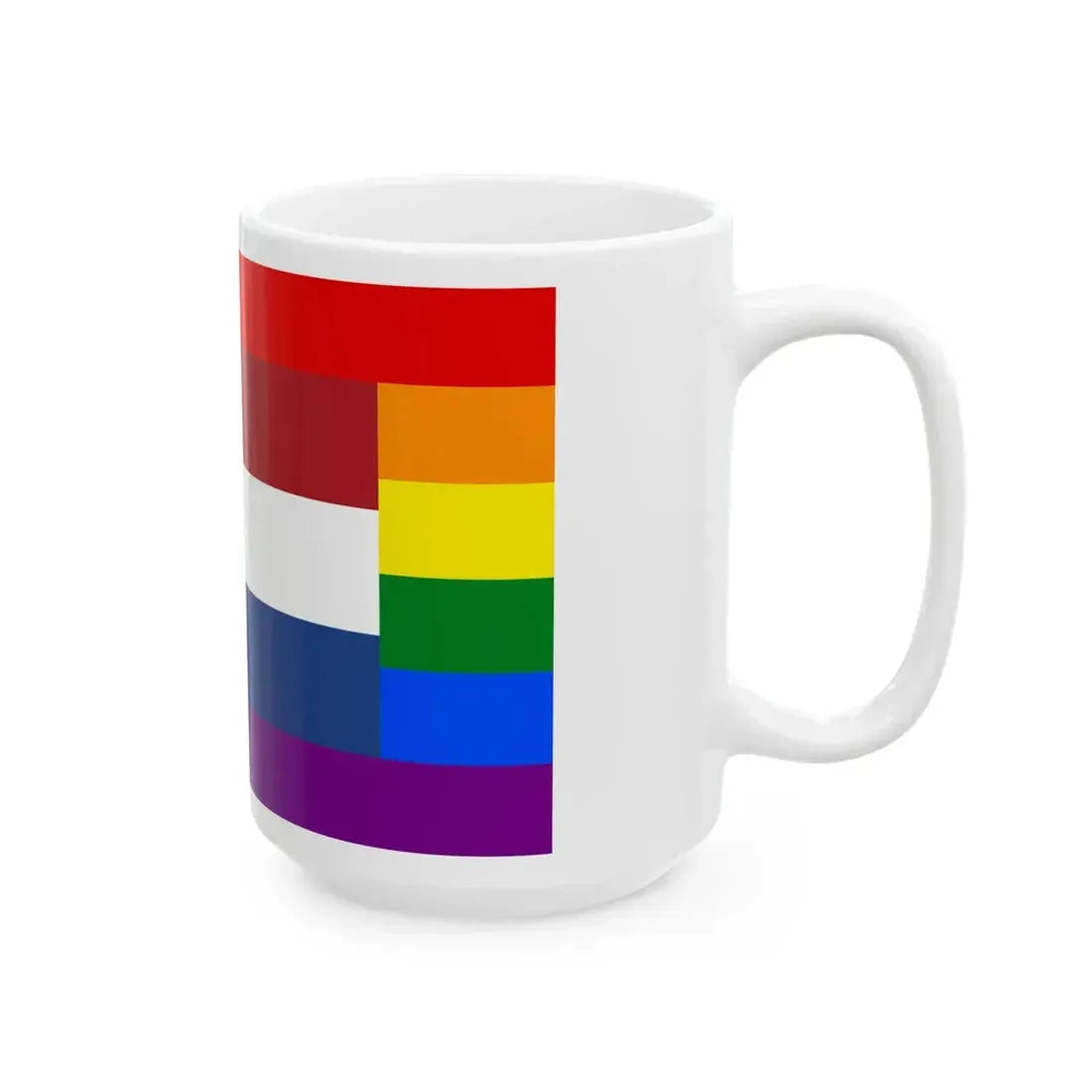 LGBT flag of the Netherlands 2 (Netherlands) White Coffee Mug - Go Mug Yourself