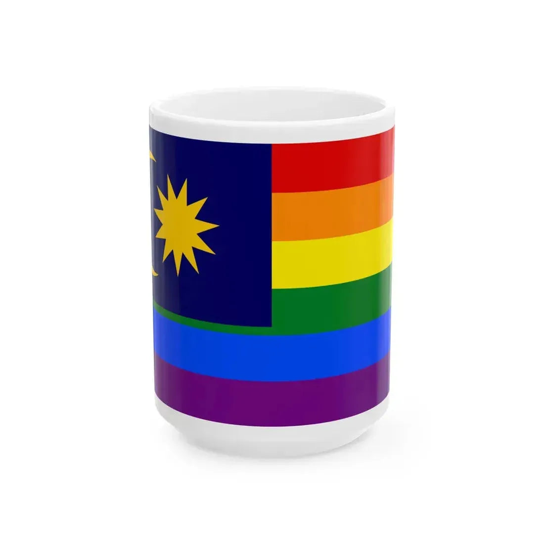 LGBT Pride Flag of Malaya (Malaysia) White Coffee Mug 15oz - Go Mug Yourself