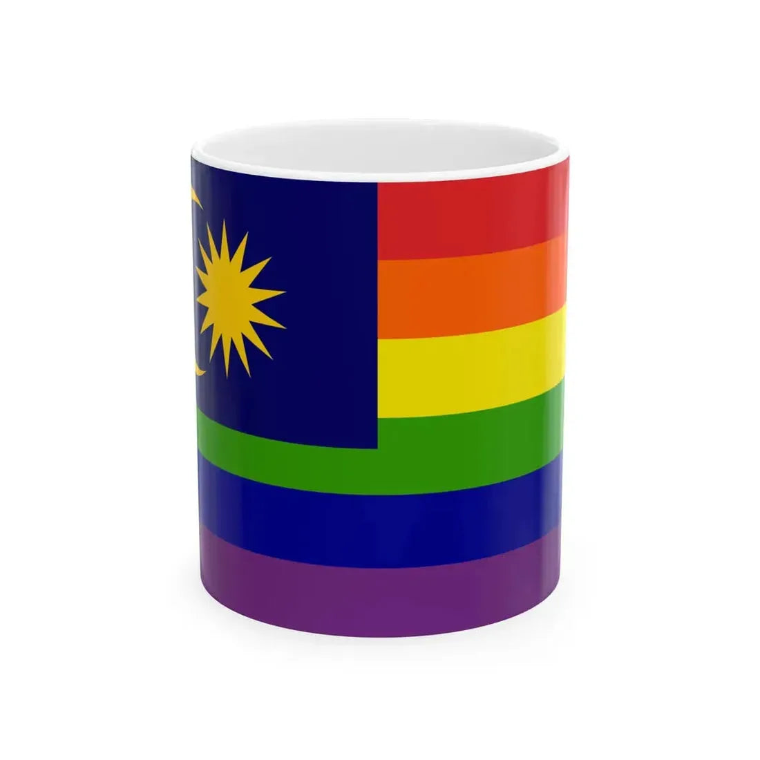 LGBT Pride Flag of Malaysia (Malaysia) White Coffee Mug 11oz - Go Mug Yourself