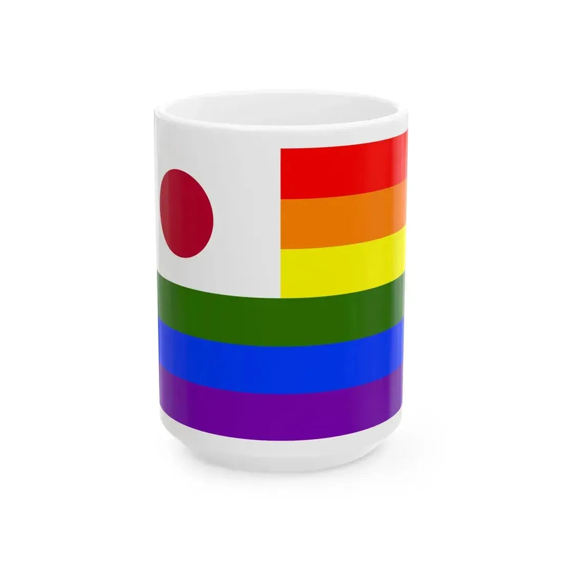 LGBT Rainbow Flag of Japan (Japan) White Coffee Mug 15oz - Go Mug Yourself