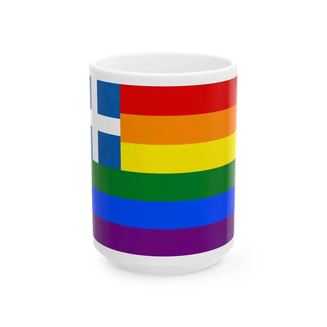 LGBTQ Greek Pride Flag (Greece) White Coffee Mug 15oz - Go Mug Yourself