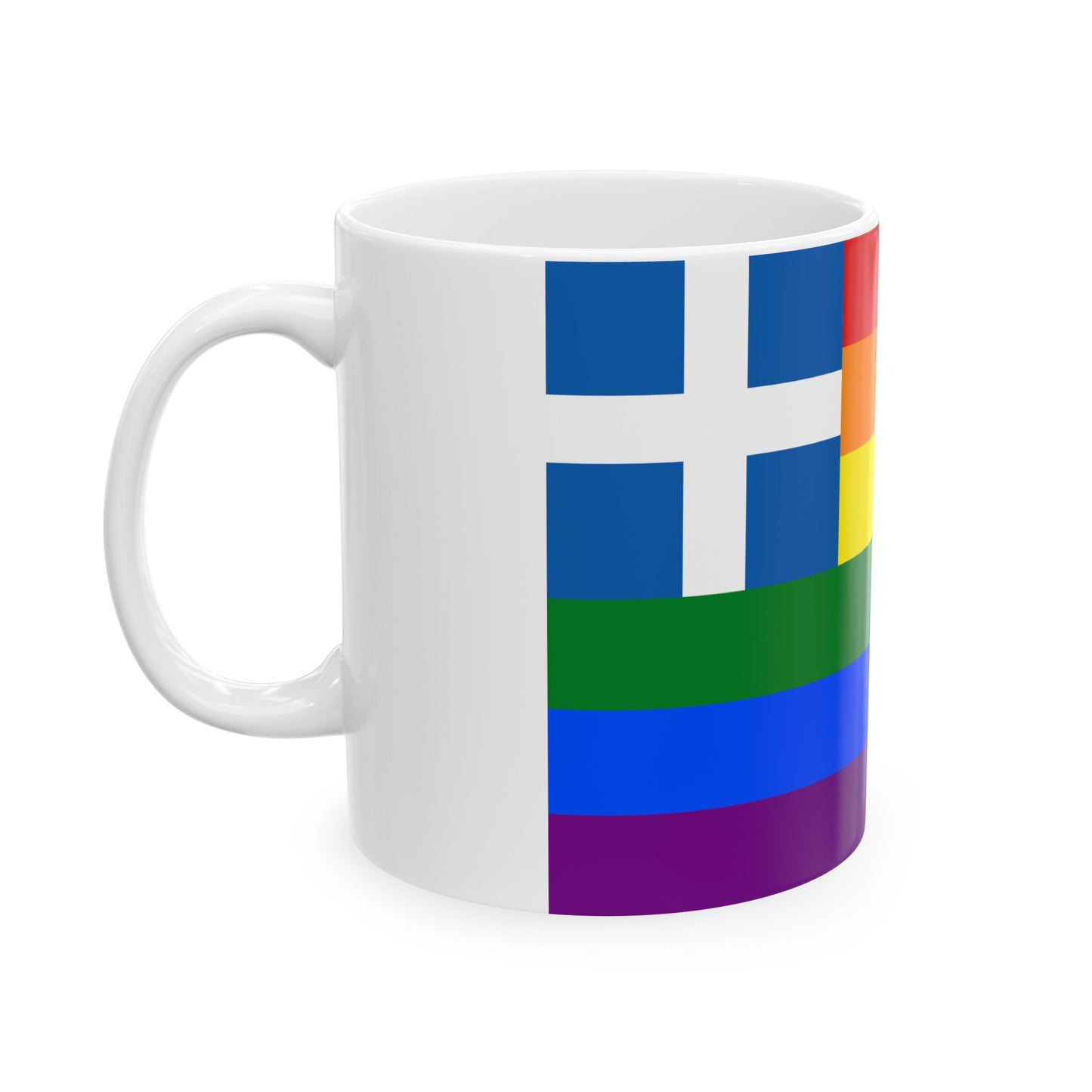 LGBTQ Greek Pride Flag (Greece) White Coffee Mug-Go Mug Yourself
