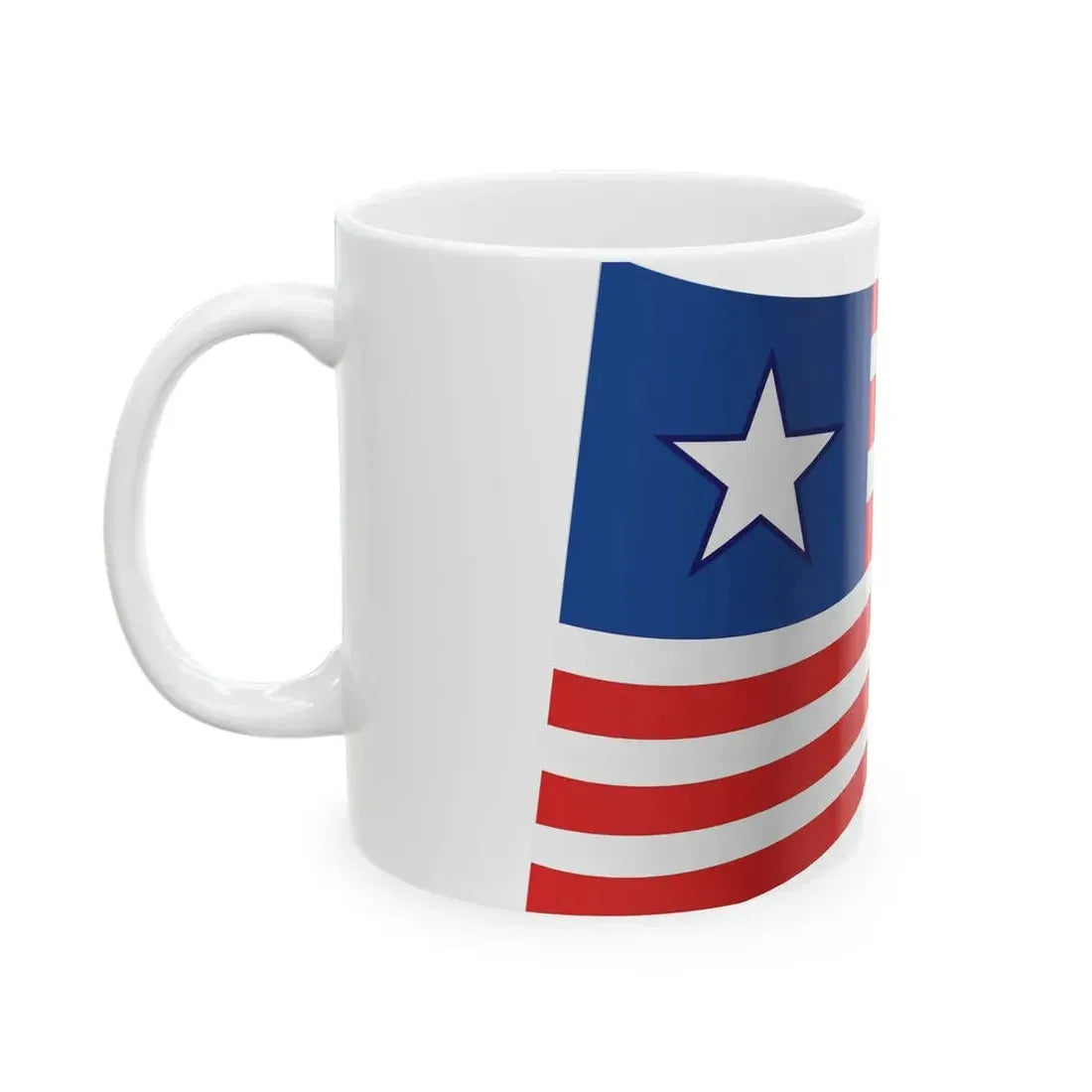Liberia Flag - iconic waving (Liberia) White Coffee Mug - Go Mug Yourself