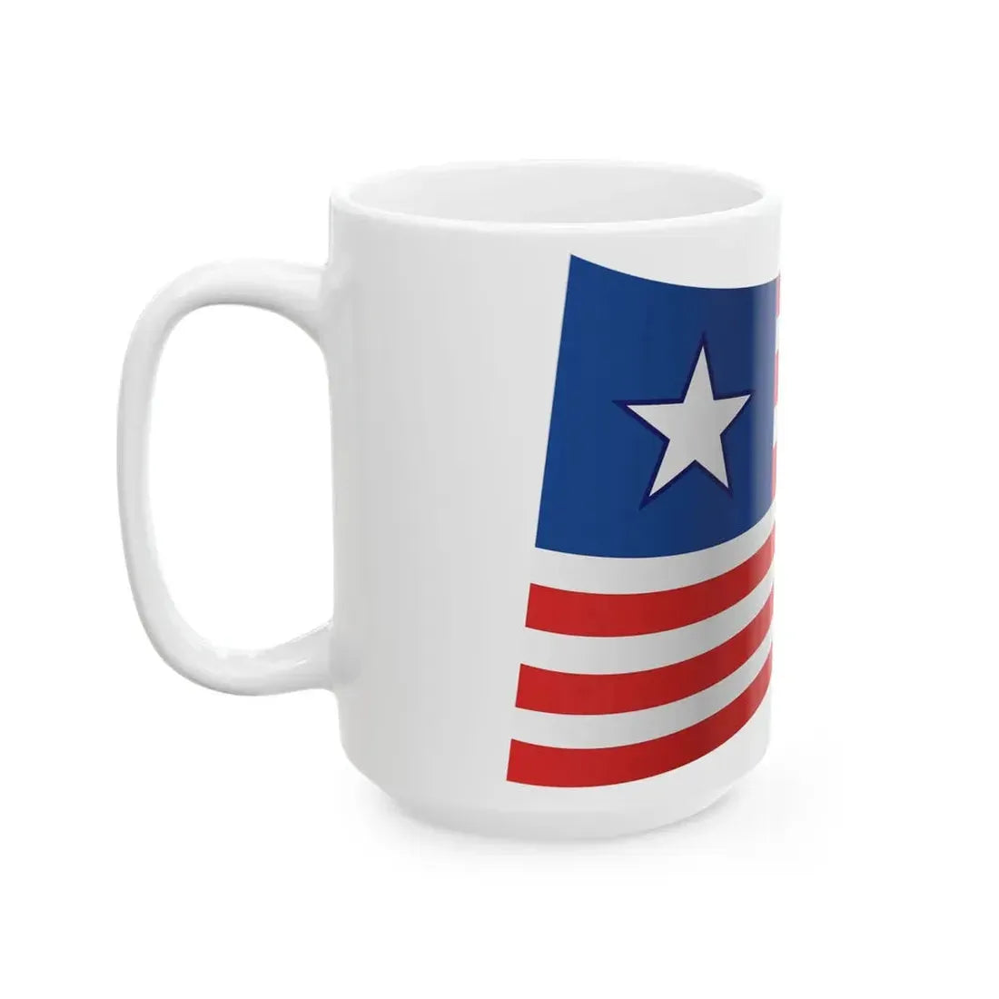 Liberia Flag - iconic waving (Liberia) White Coffee Mug - Go Mug Yourself