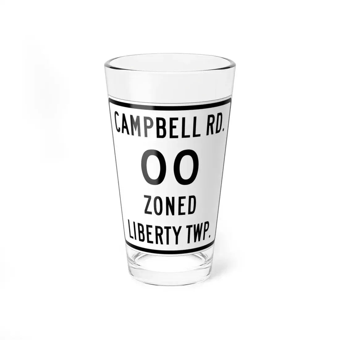 Liberty Township Knox County Ohio route shield template (Ohio) (Road Sign) Pint Glss 16oz 16oz - Go Mug Yourself