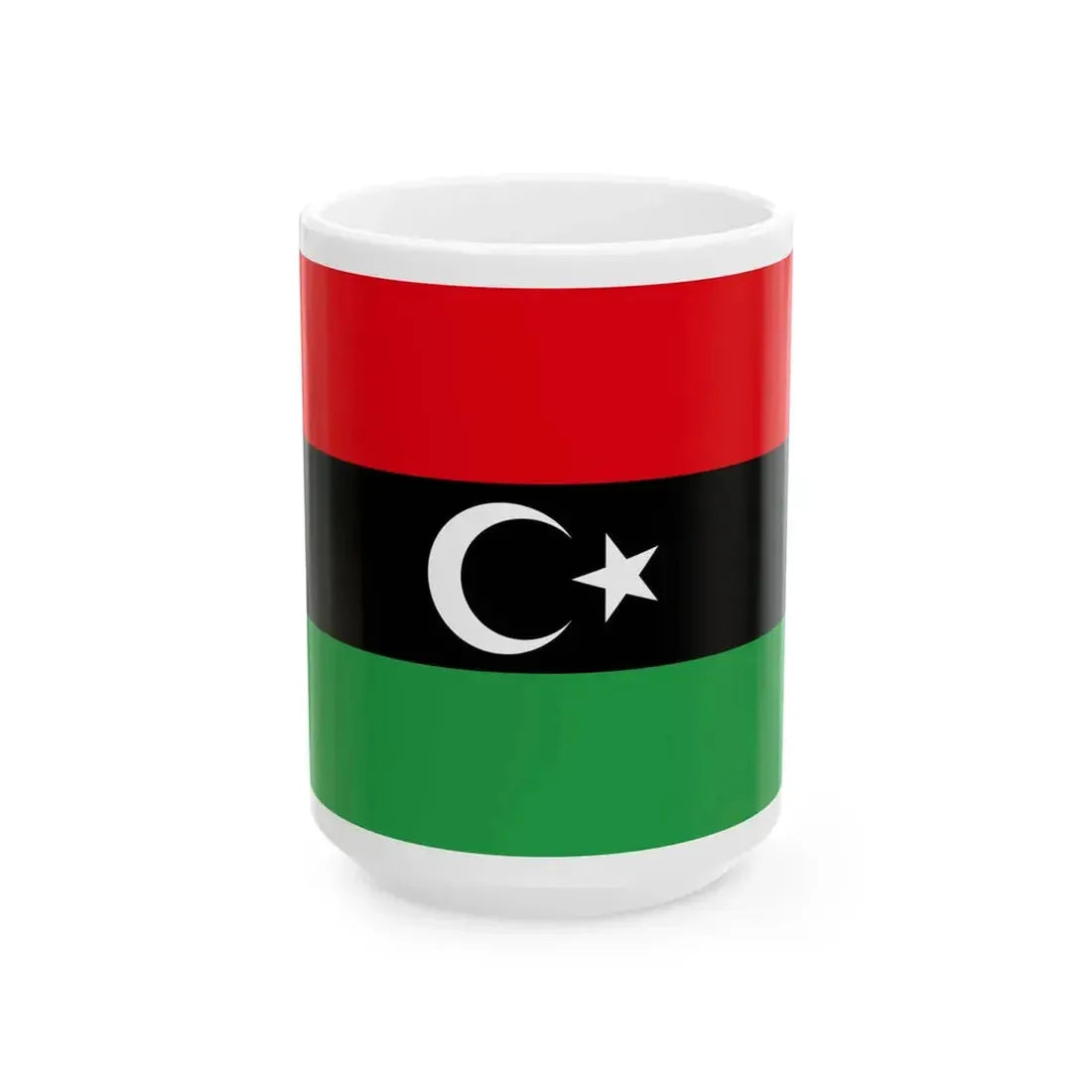 Libyan protesters flag observed 2011 (Libya) White Coffee Mug 15oz - Go Mug Yourself