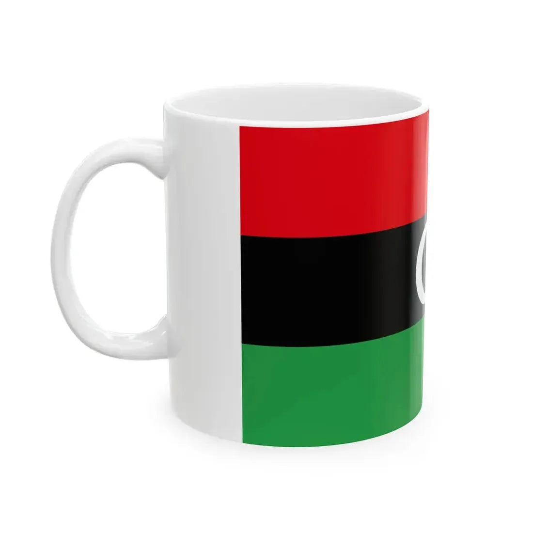 Libyan protesters flag observed 2011 (Libya) White Coffee Mug - Go Mug Yourself
