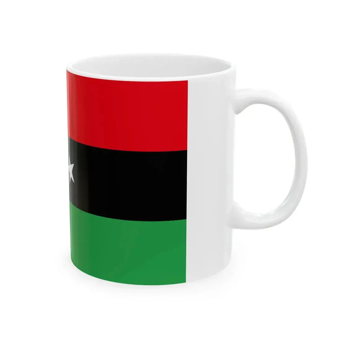 Libyan protesters flag observed 2011 (Libya) White Coffee Mug - Go Mug Yourself