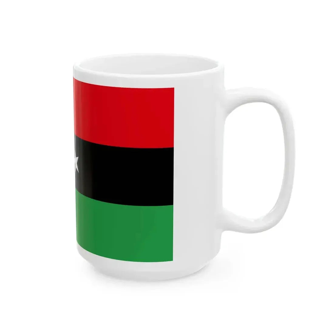 Libyan protesters flag observed 2011 (Libya) White Coffee Mug - Go Mug Yourself