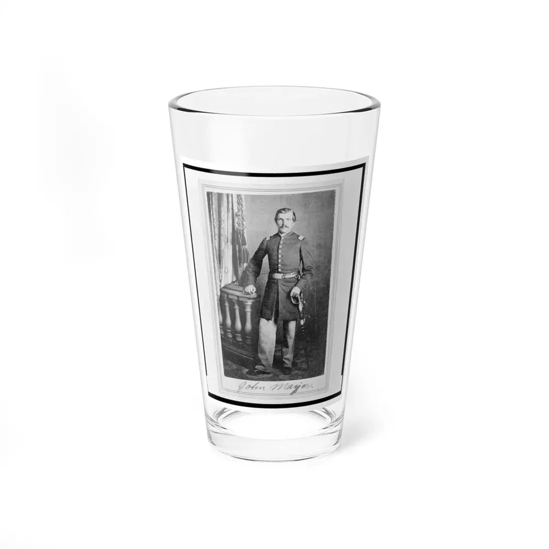 Lieutenant John Mayer (Meyer), Union Officer In The 32nd Indiana Regiment, Full-Length Portrait, Standing, Facing Front (U.S. Civil War) Pint Glass 16oz 16oz - Go Mug Yourself