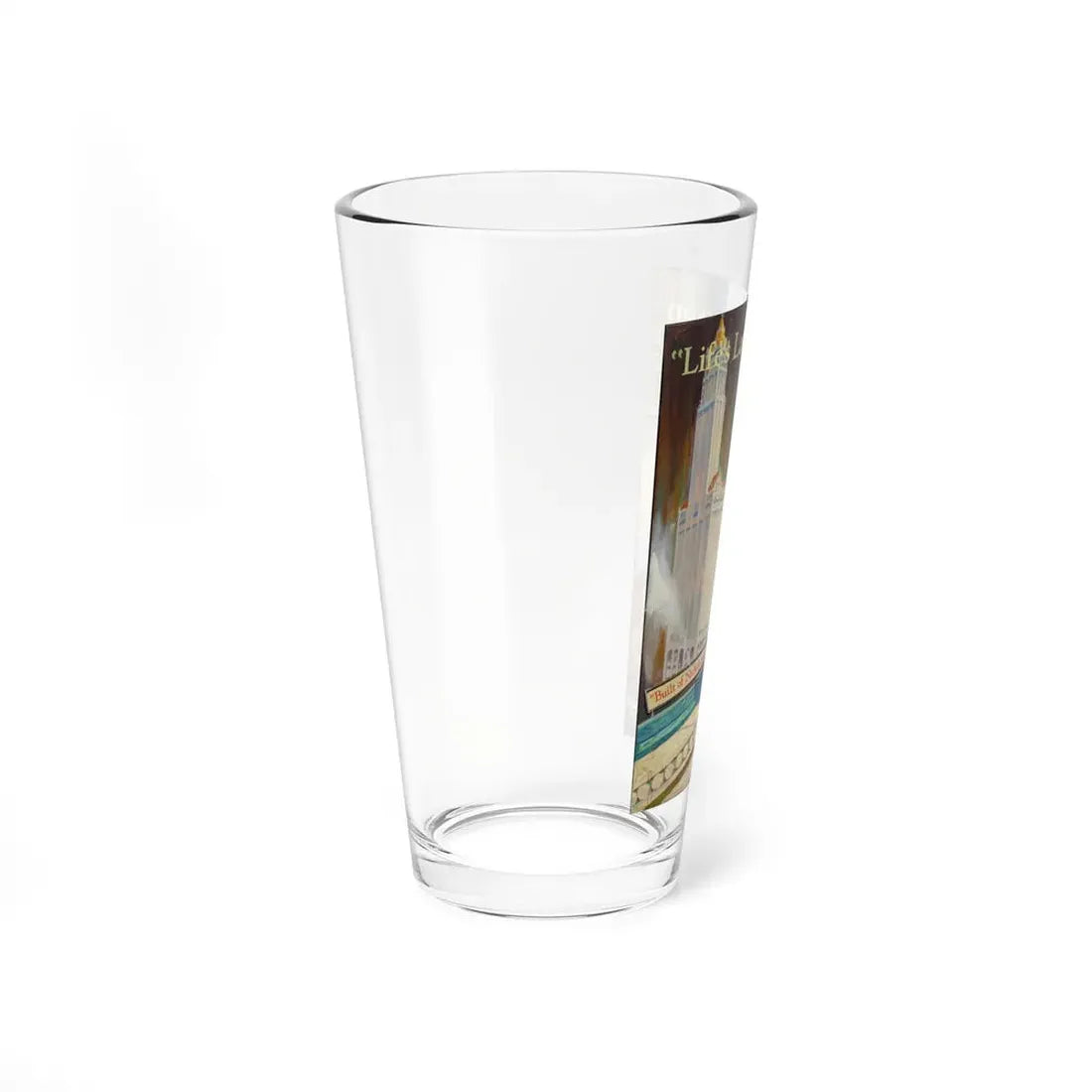 Life's Largest Lesson - Built of Nickels and Dimes, Bank ad illustration - Pint Glass 16oz - Go Mug Yourself