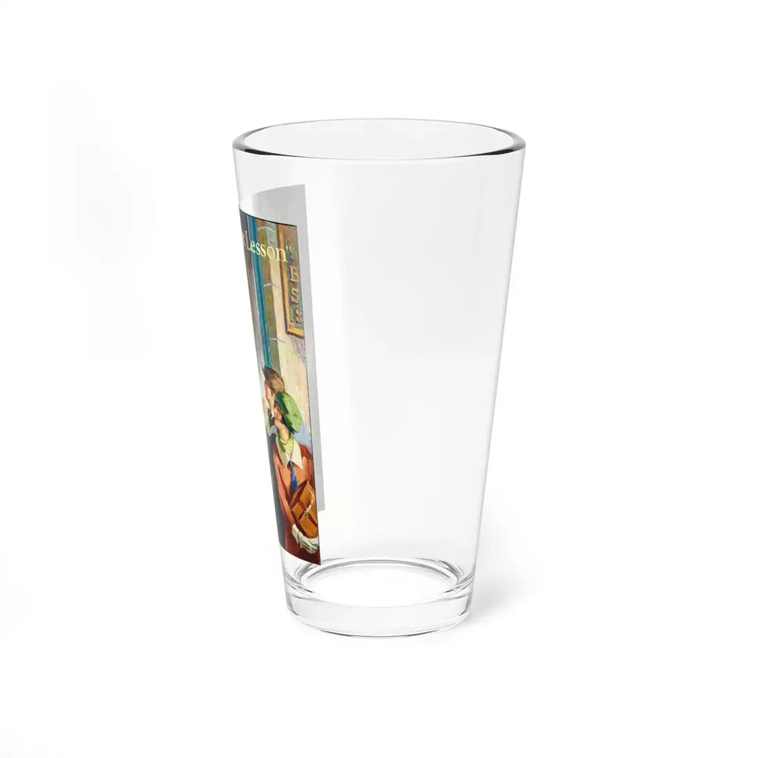 Life's Largest Lesson - Built of Nickels and Dimes, Bank ad illustration - Pint Glass 16oz - Go Mug Yourself