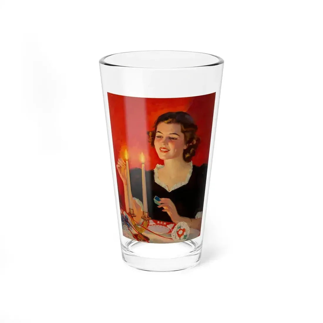 Lighting the Candles, This Week magazine cover, December 13, 1936 - Pint Glass 16oz 16oz - Go Mug Yourself