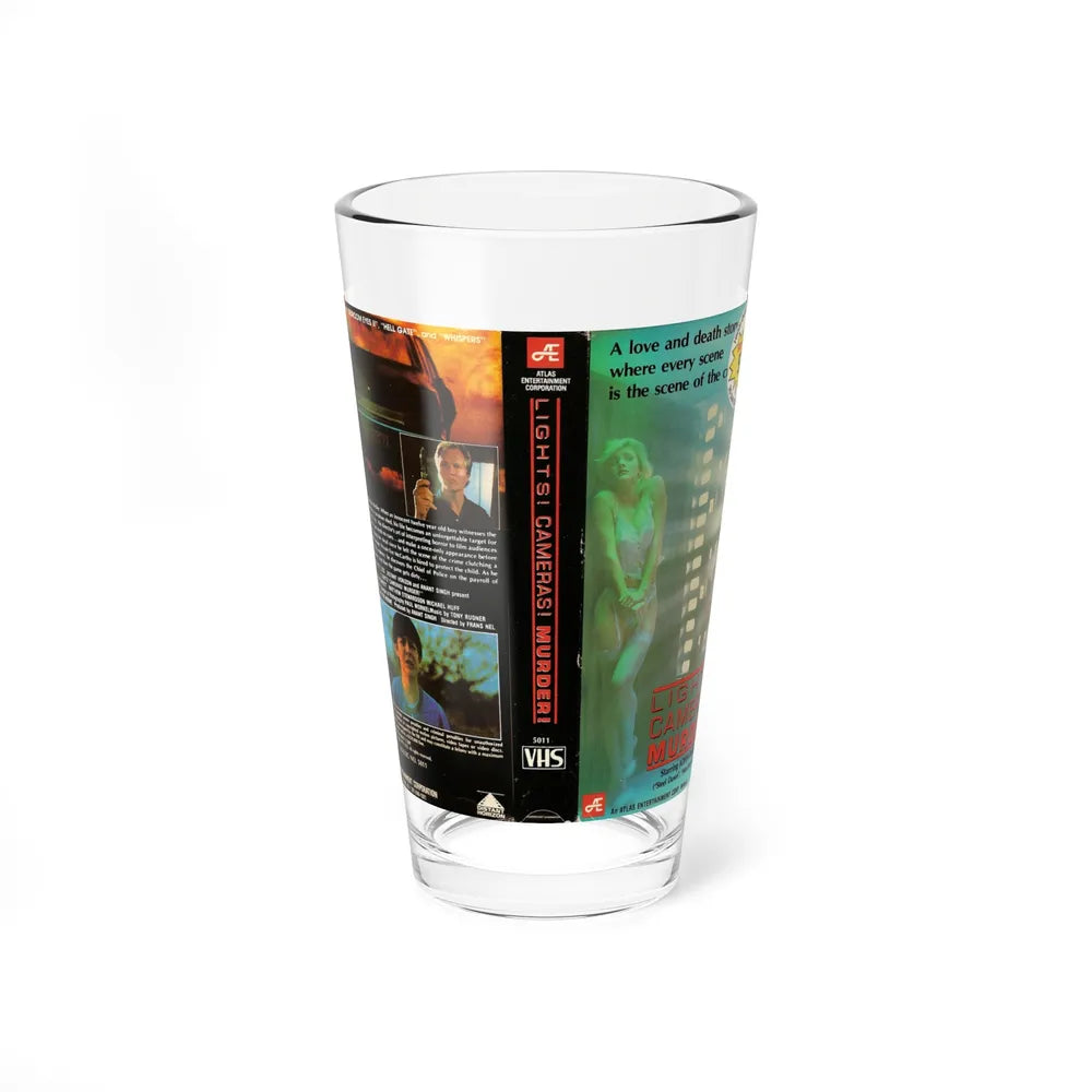 LIGHTS CAMERAS MURDER (VHS COVER) Pint Glass 16oz 16oz - Go Mug Yourself