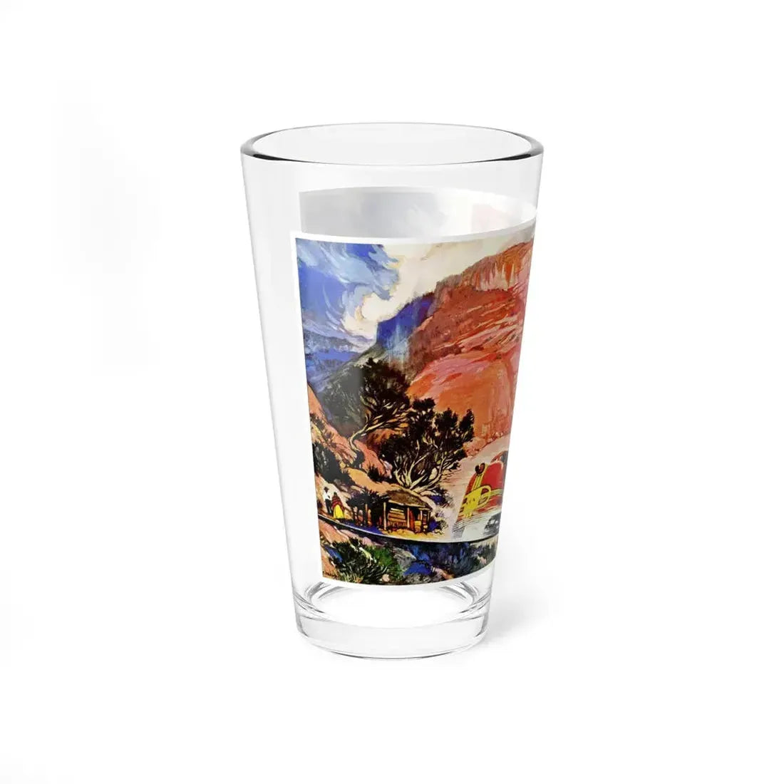 Like An Arrow, the Streamlined Super Chief Flashes Through the Country of the Navaho, 1943 - Pint Glass 16oz - Go Mug Yourself