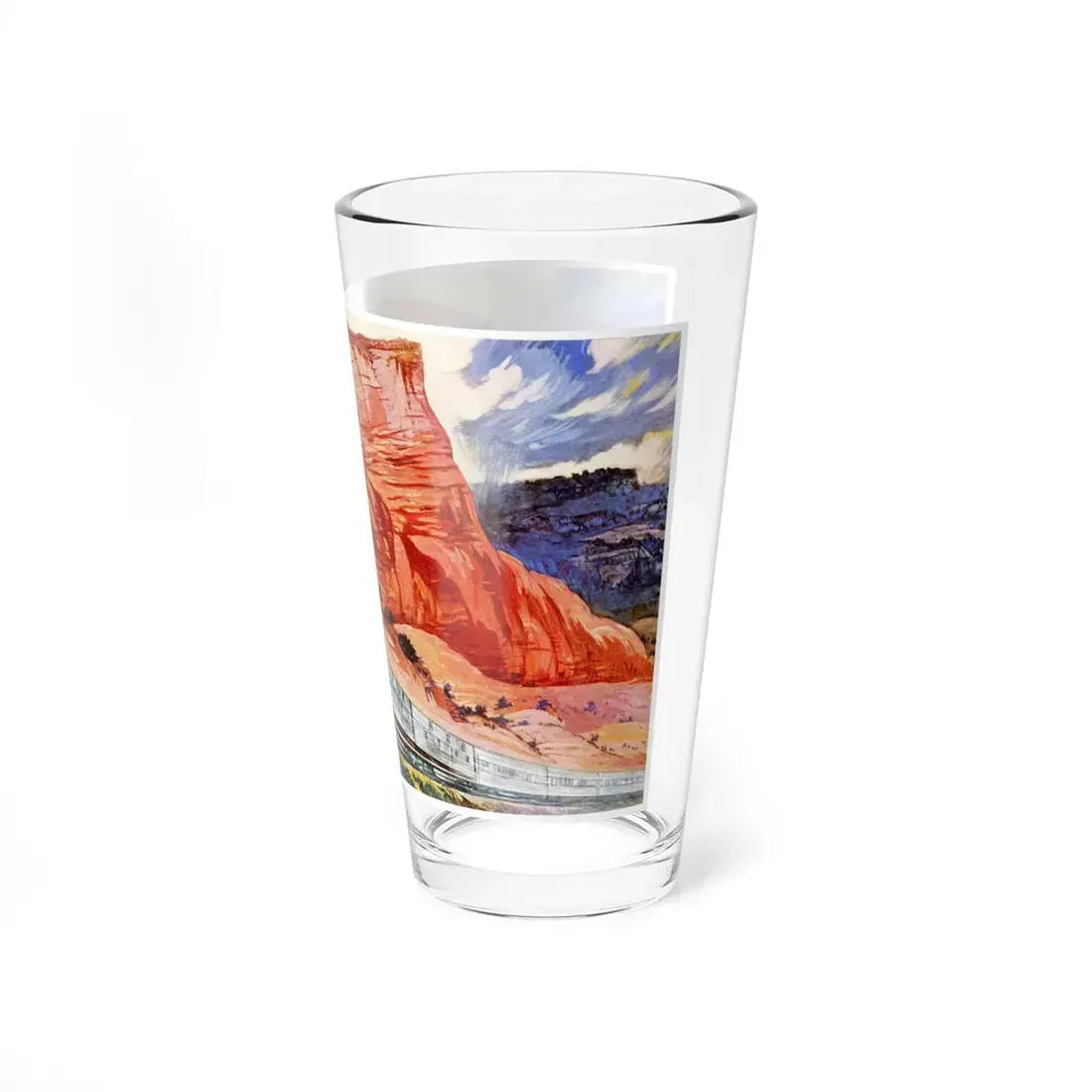 Like An Arrow, the Streamlined Super Chief Flashes Through the Country of the Navaho, 1943 - Pint Glass 16oz - Go Mug Yourself