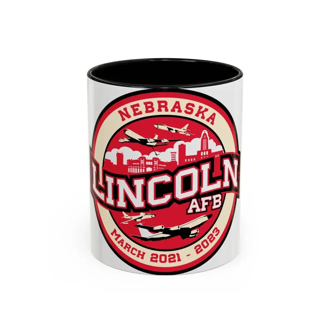 Lincoln Air Force Base (U.S. Air Force) Accent Coffee Mug 11oz Black - Go Mug Yourself