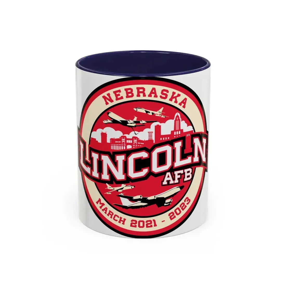Lincoln Air Force Base (U.S. Air Force) Accent Coffee Mug 11oz Navy - Go Mug Yourself