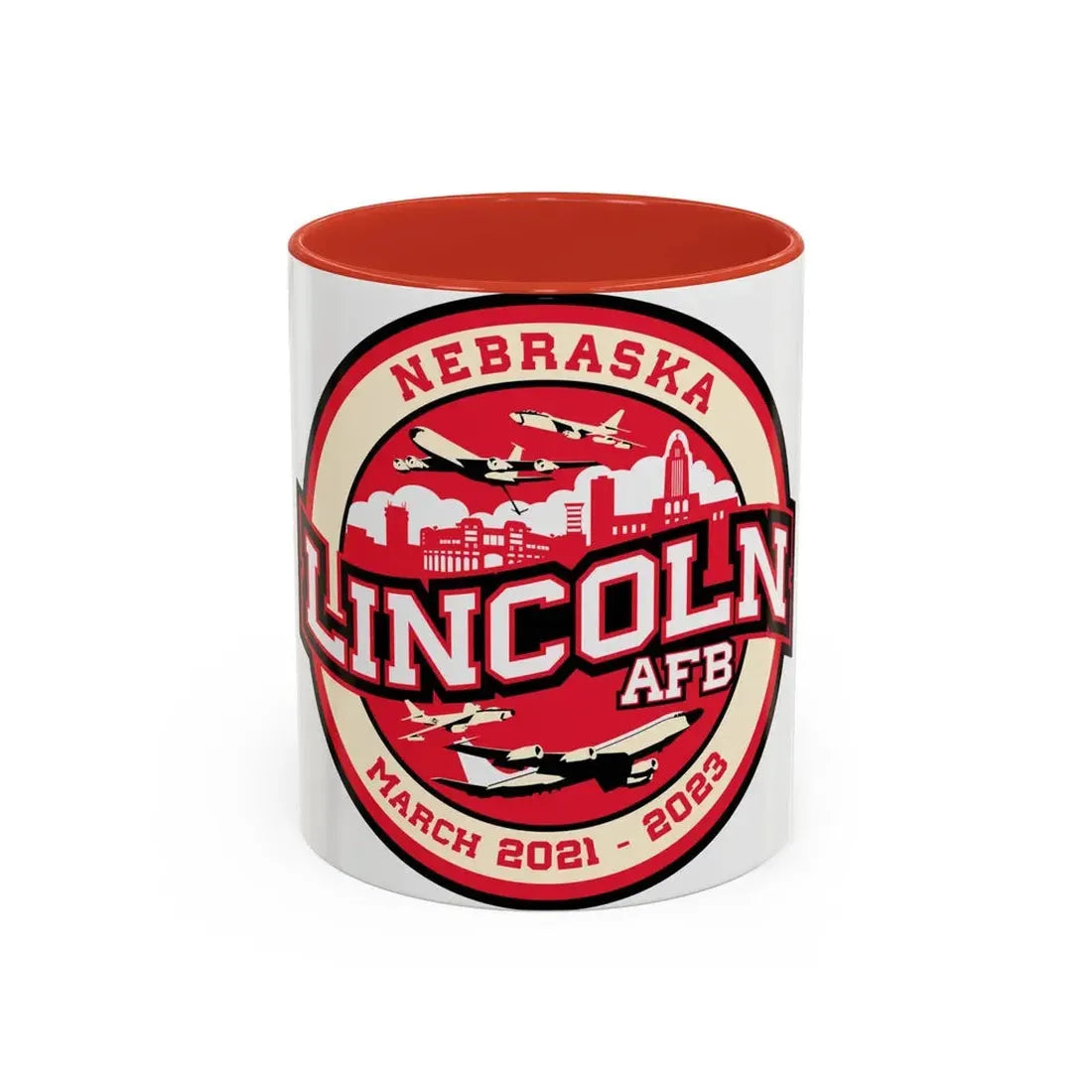 Lincoln Air Force Base (U.S. Air Force) Accent Coffee Mug 11oz Red - Go Mug Yourself