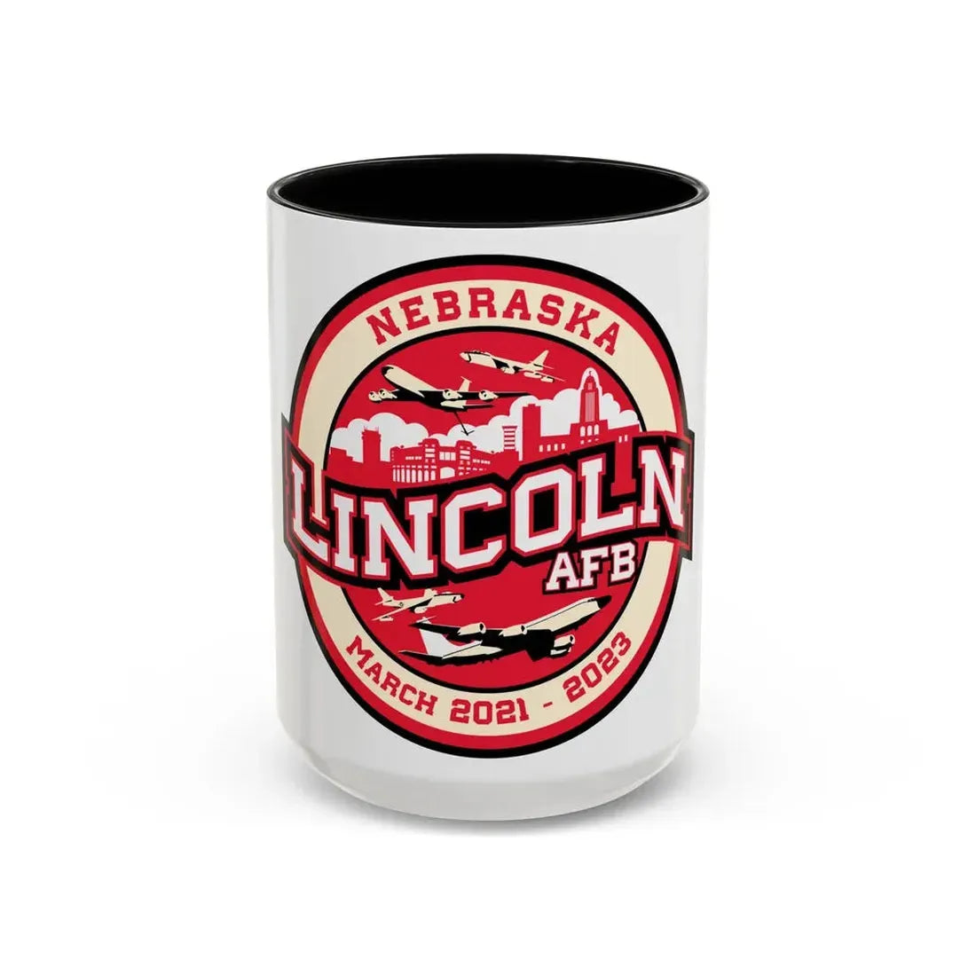 Lincoln Air Force Base (U.S. Air Force) Accent Coffee Mug 15oz Black - Go Mug Yourself