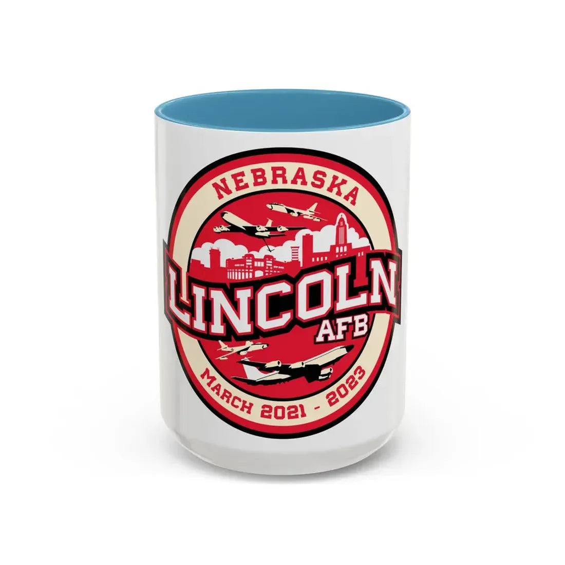 Lincoln Air Force Base (U.S. Air Force) Accent Coffee Mug 15oz Light Blue - Go Mug Yourself