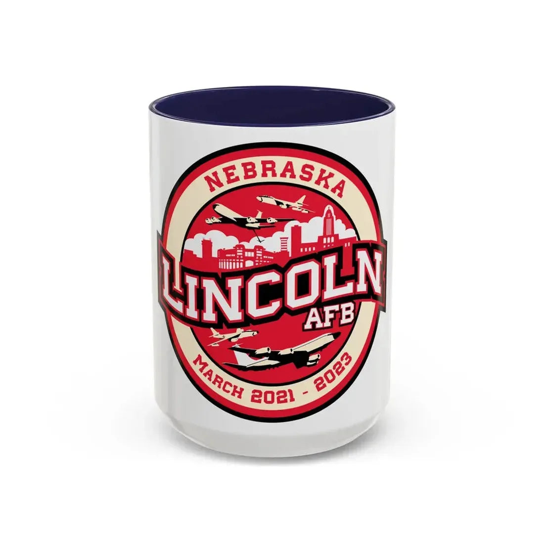 Lincoln Air Force Base (U.S. Air Force) Accent Coffee Mug 15oz Navy - Go Mug Yourself