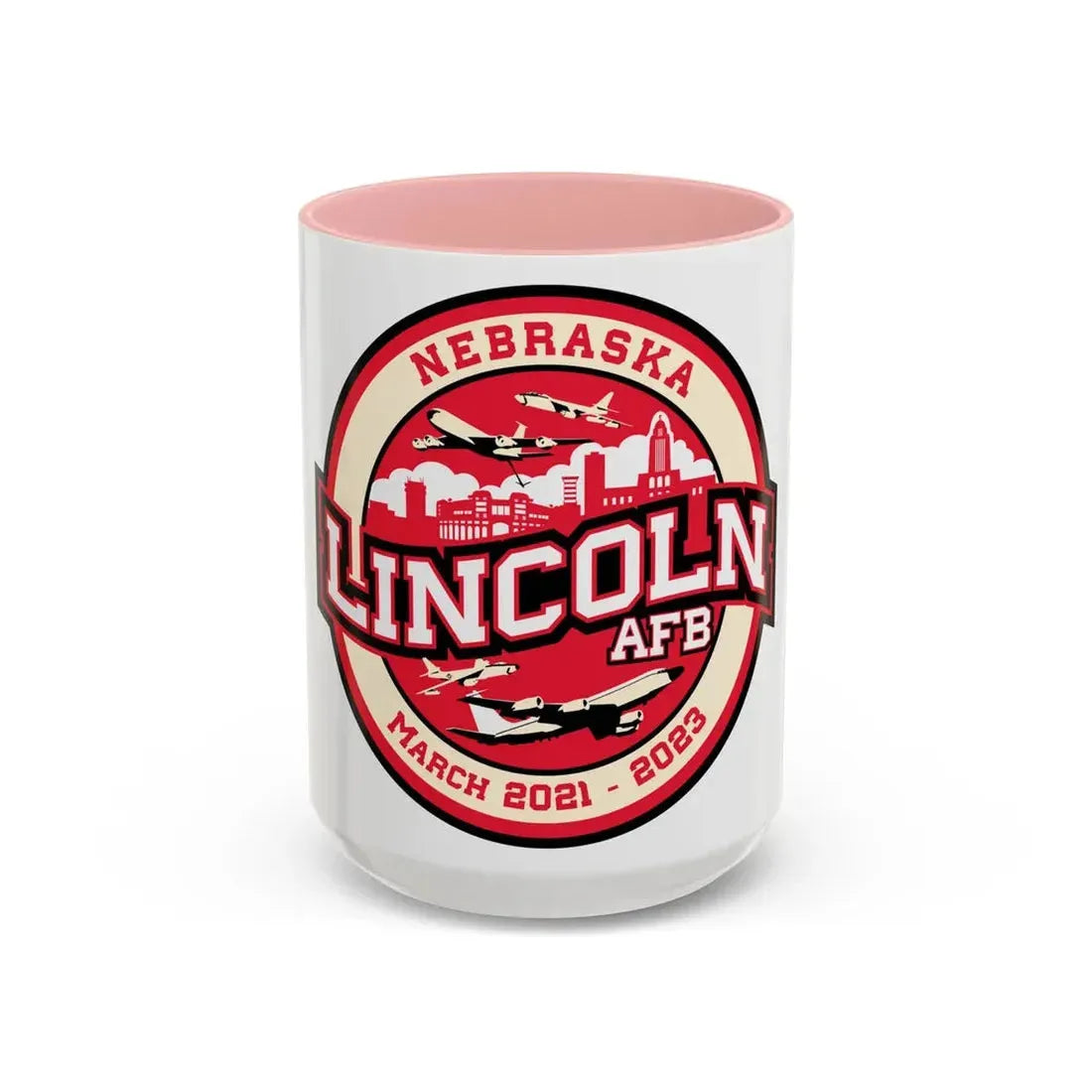 Lincoln Air Force Base (U.S. Air Force) Accent Coffee Mug 15oz Pink - Go Mug Yourself