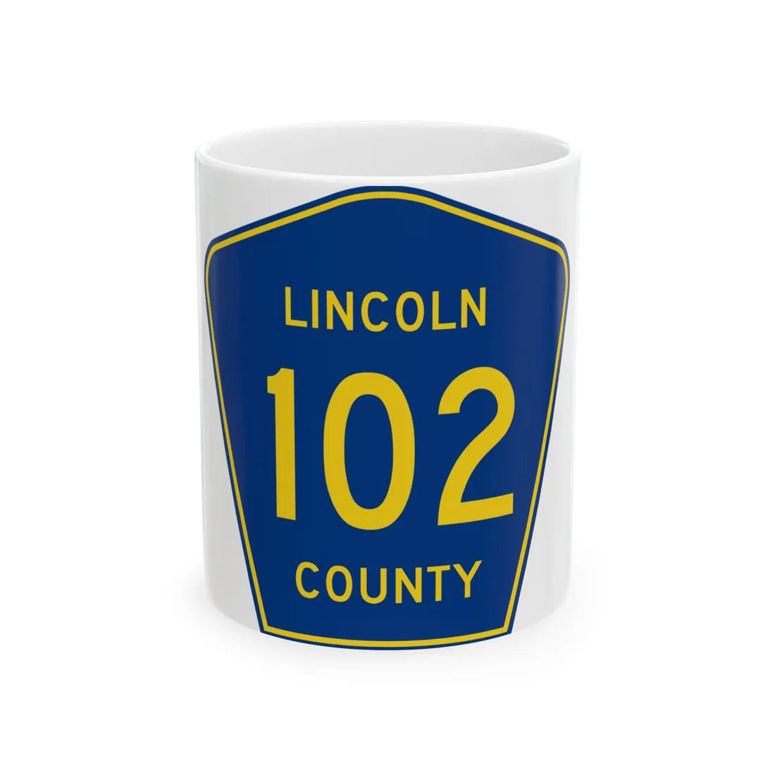 Lincoln County 102 (South Dakota) (Road Sign) White Coffee Mug 11oz - Go Mug Yourself