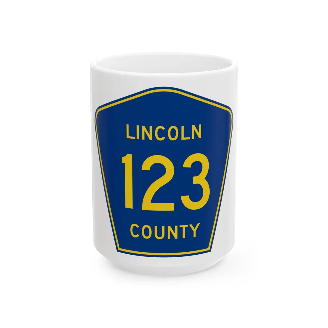 Lincoln County 123 (South Dakota) (Road Sign) White Coffee Mug 15oz - Go Mug Yourself